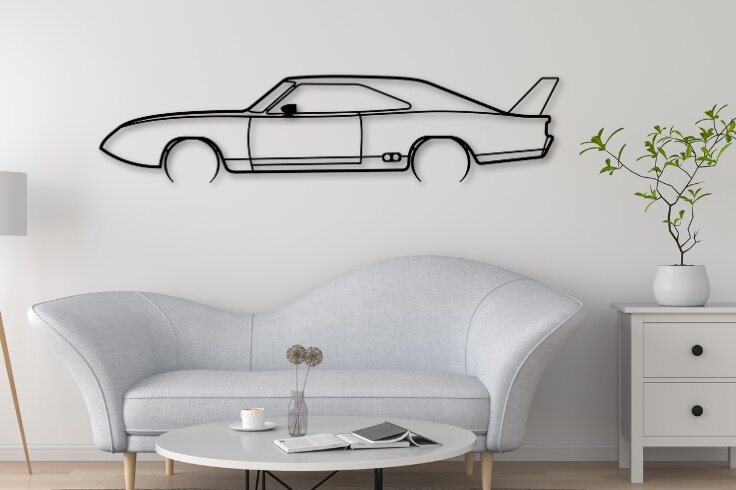 Σετ των 2 Intra απο ξύλο plywood 3mm-4mm πάχος Charger Daytona Car Silhouette Δίασταση 15x15 cm INTRAFABR-110838238