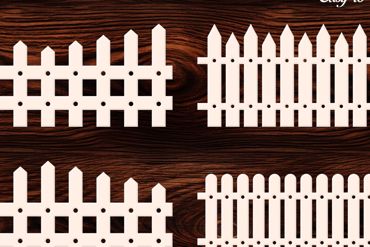 Σετ των 3 Intra απο ξύλο plywood 3mm-4mm πάχος Γοητευτικό σχέδιο φράχτες μαρσπιέ Δίασταση 4x4 cm INTRAFABR-107966059