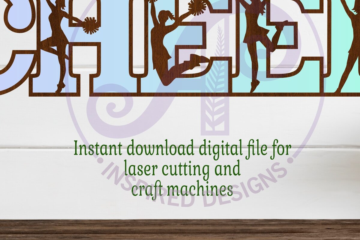 Σετ των 2 Intra απο ξύλο plywood 3mm-4mm πάχος Cheer Word Art Wall Art, . Δίασταση 20x20 cm INTRAFABR-118309897