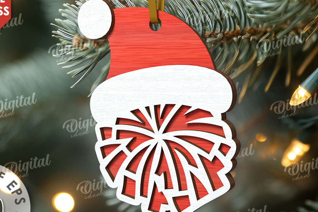 Σετ των 3 Intra απο ξύλο plywood 3mm-4mm πάχος Χριστουγεννιάτικο στολίδι Cheerleader Δίασταση 8x8 cm INTRAFABR-110767075