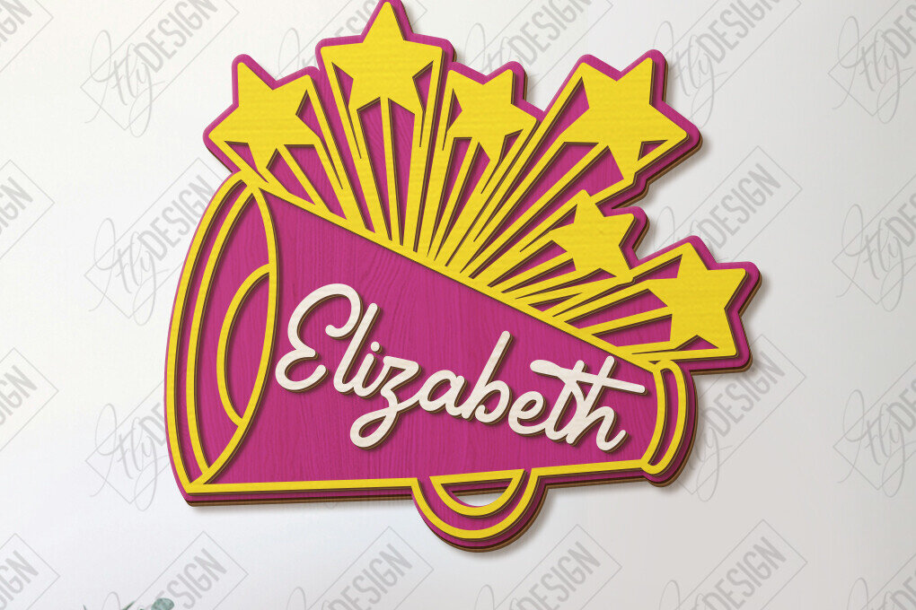 Intra απο ξύλο plywood 3mm-4mm πάχος Μαζορέτα σημάδι | Cheer Team Δίασταση 30x20 cm INTRAFABR-123092165