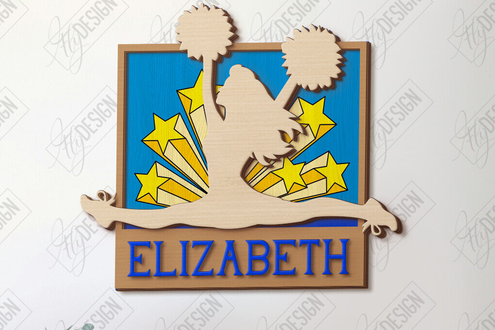 Intra απο ξύλο plywood 3mm-4mm πάχος Μαζορέτα σημάδι | Διακόσμηση τοίχου Δίασταση 30x20 cm INTRAFABR-122963051