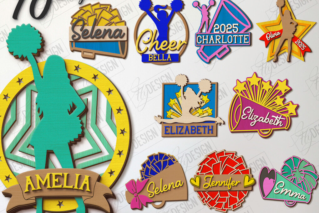 Intra απο ξύλο plywood 3mm-4mm πάχος κοπής  Signs Cheerleader | CNC Δίασταση 30x20 cm INTRAFABR-123092253