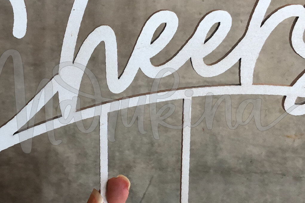 Intra απο ξύλο plywood 3mm-4mm πάχος CHEERS CAKE TOPPER Δίασταση 30x20 cm INTRAFABR-27417879