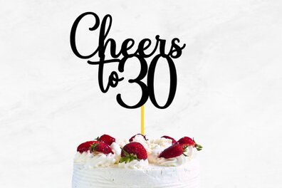 Σετ των 2 Intra απο ξύλο plywood 3mm-4mm πάχος Cheers to Cake Topper Δίασταση 15x15 cm INTRAFABR-67731257