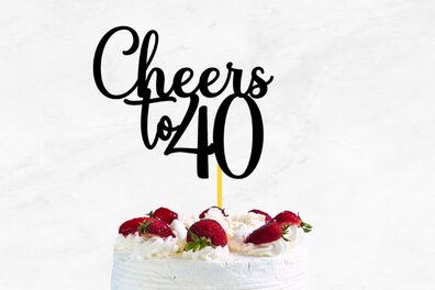 Σετ των 2 Intra απο ξύλο plywood 3mm-4mm πάχος Cheers to Cake Topper Δίασταση 15x15 cm INTRAFABR-67731453