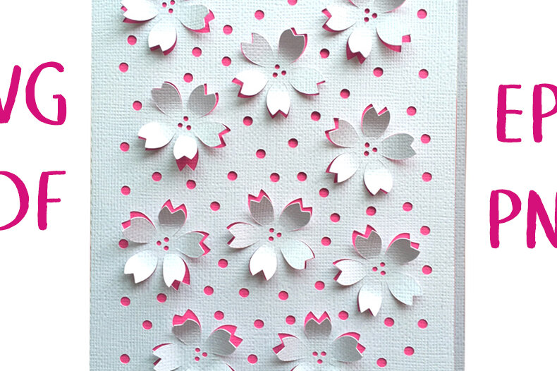 Σετ των 3 Intra απο ξύλο plywood 3mm-4mm πάχος αποκοπής κάρτας 3D Cherry Blossom Δίασταση 7x5 cm INTRAFABR-4266878