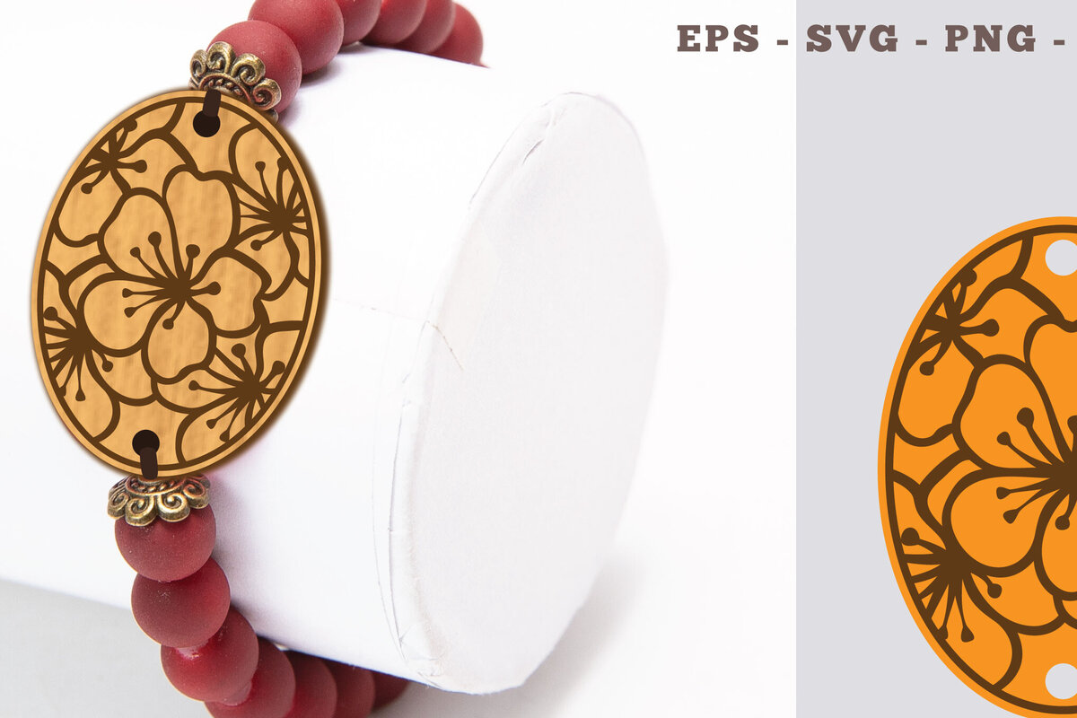 Σετ των 3 Intra απο ξύλο plywood 3mm-4mm πάχος Βραχιόλι Cherry Blossom Cut  Δίασταση 5x5 cm INTRAFABR-104773661