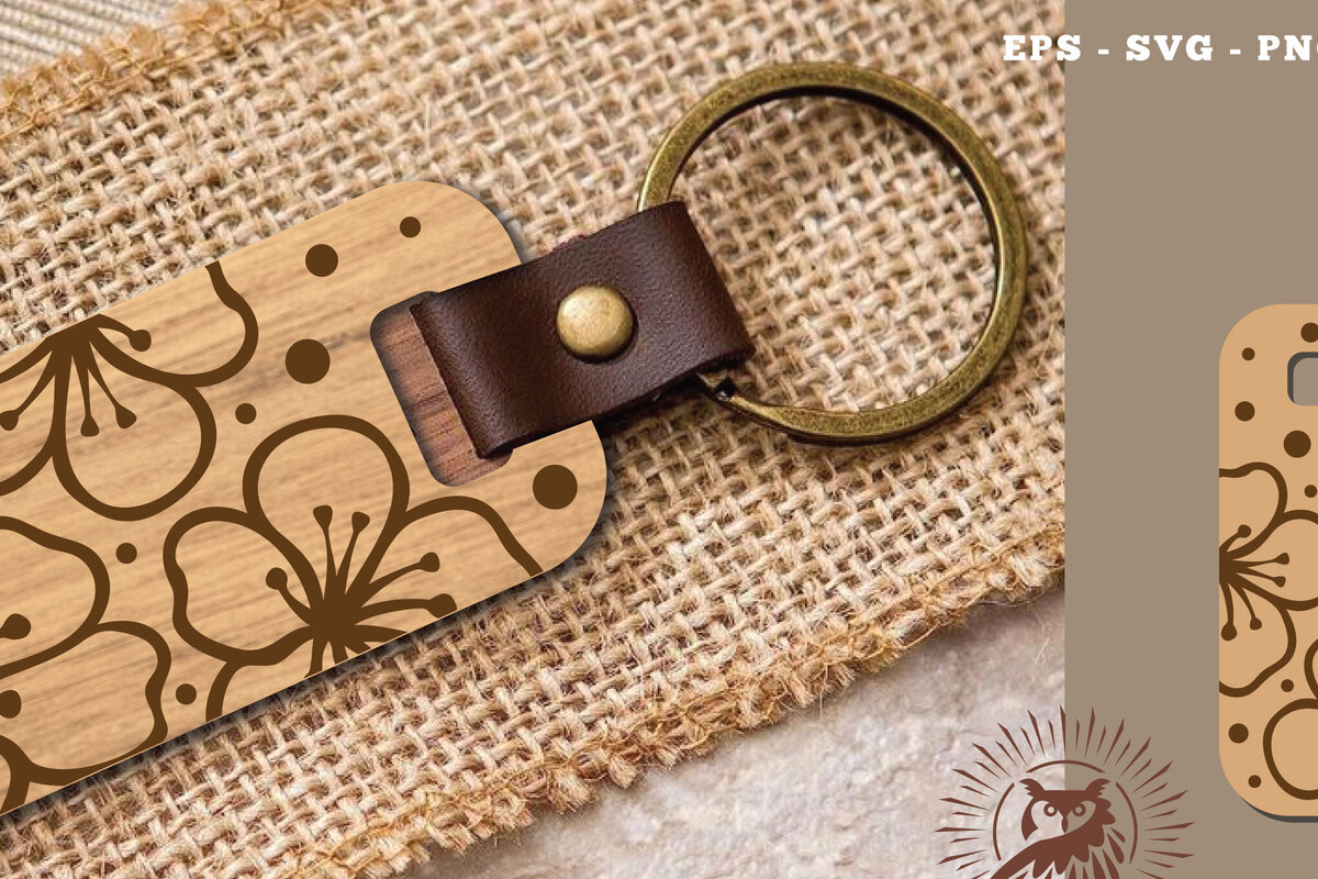 Σετ των 3 Intra απο ξύλο plywood 3mm-4mm πάχος Μπρελόκ Cherry Blossom Cut  Δίασταση 6x6 cm INTRAFABR-115872305