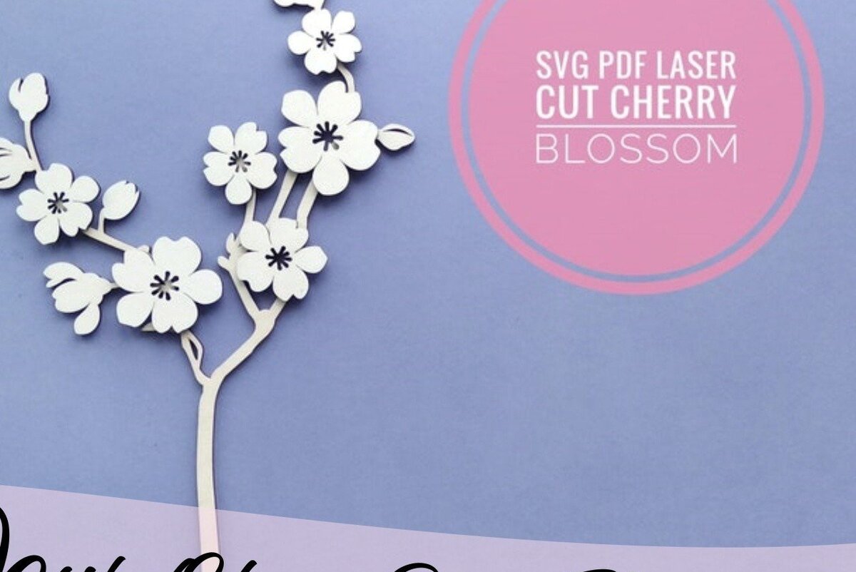 Intra απο ξύλο plywood 3mm-4mm πάχος Cherry Blossom Flower Δίασταση 37x37 cm INTRAFABR-35757096