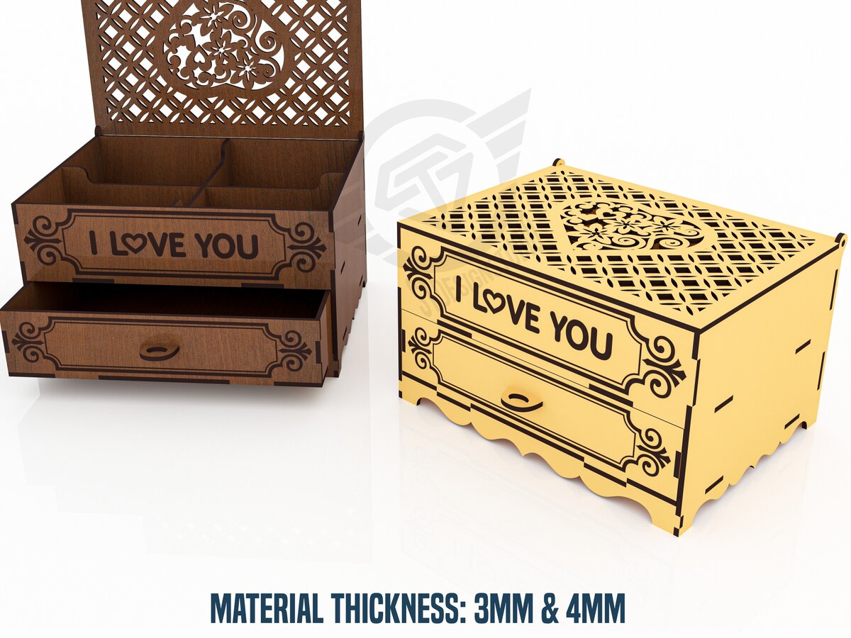 Σετ των 2 Intra απο ξύλο plywood 3mm-4mm πάχος Συρταριέρα Cut  Δίασταση 15x15 cm INTRAFABR-118017617