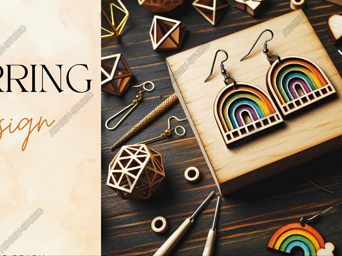 Σετ των 3 Intra απο ξύλο plywood 3mm-4mm πάχος σκουλαρίκι κομμένα με λέιζερ Chic Spectrum Δίασταση 3x3 cm INTRAFABR-91109039