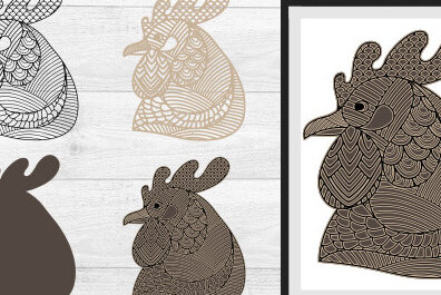 Intra απο ξύλο plywood 3mm-4mm πάχος Κοτόπουλο Δίασταση 30x20 cm INTRAFABR-30272476