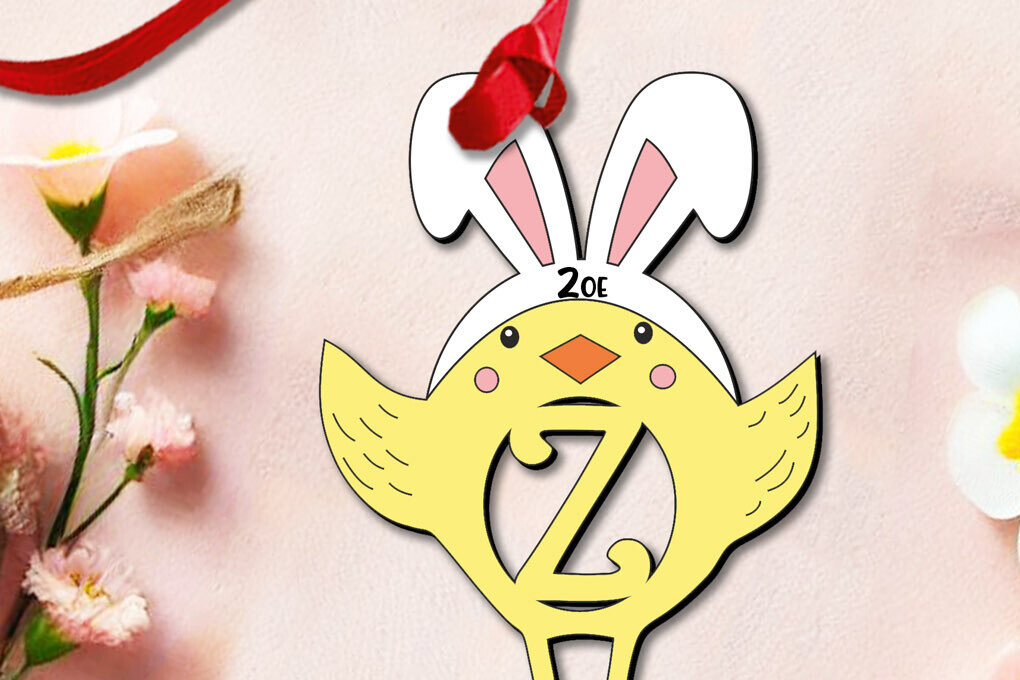 Σετ των 3 Intra απο ξύλο plywood 3mm-4mm πάχος Κοτόπουλο πουλί Letter Z Πασχαλινό Στολίδι Δίασταση 8x8 cm INTRAFABR-112719711