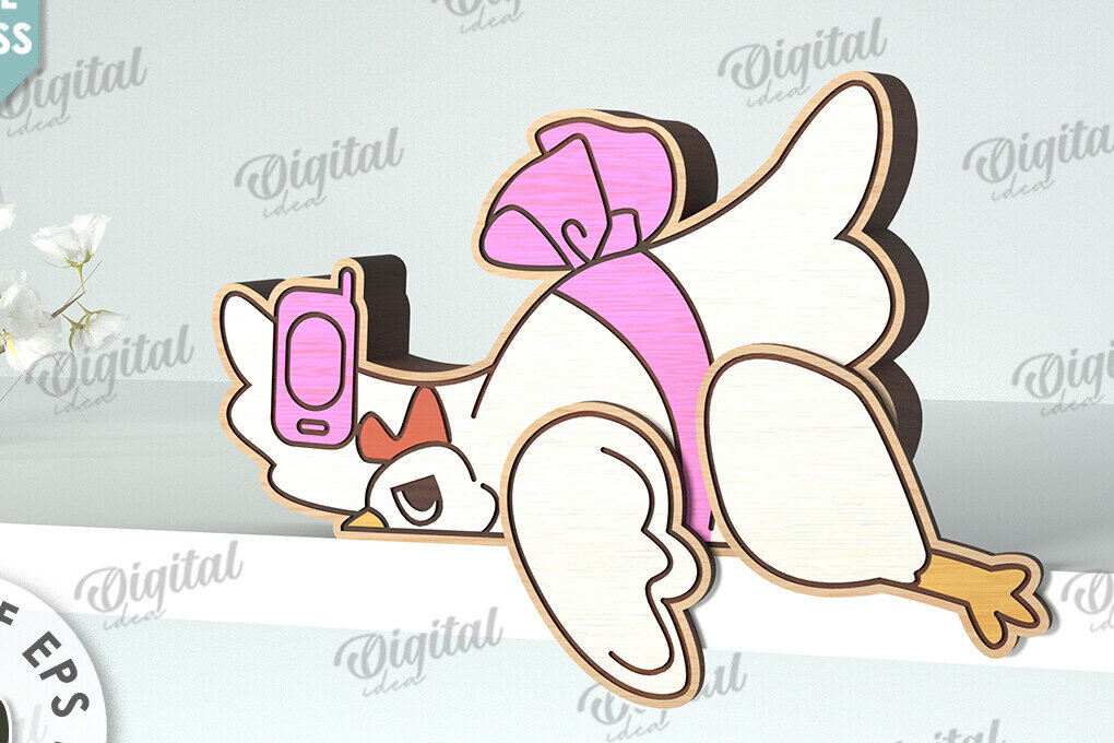 Intra απο ξύλο plywood 3mm-4mm πάχος Αστεία διακόσμηση κοτόπουλου με λέιζερ Δίασταση 30x20 cm INTRAFABR-117112347