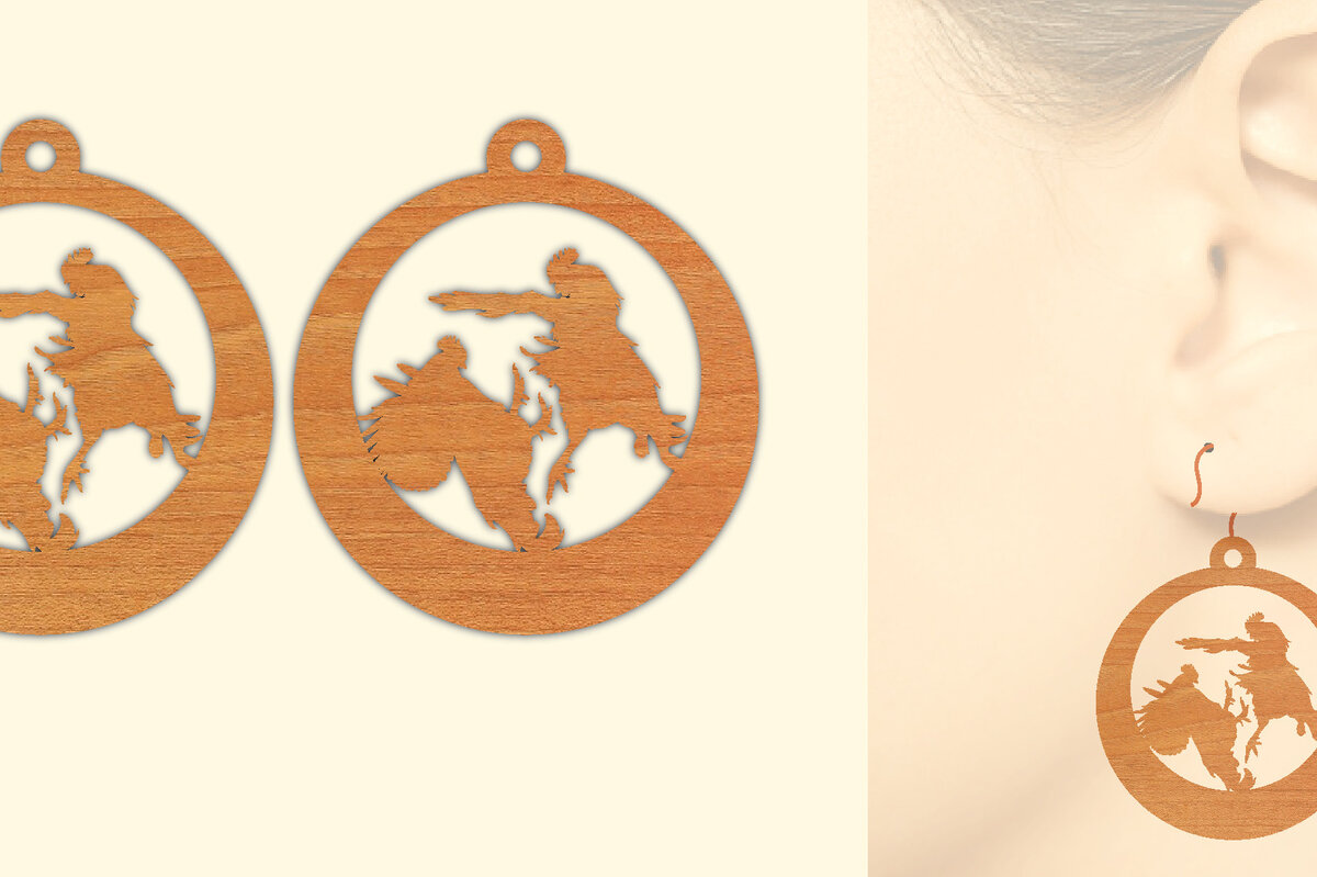 Σετ των 3 Intra απο ξύλο plywood 3mm-4mm πάχος Ξύλινα σκουλαρίκια κότας με λέιζερ Δίασταση 3x3 cm INTRAFABR-66456012