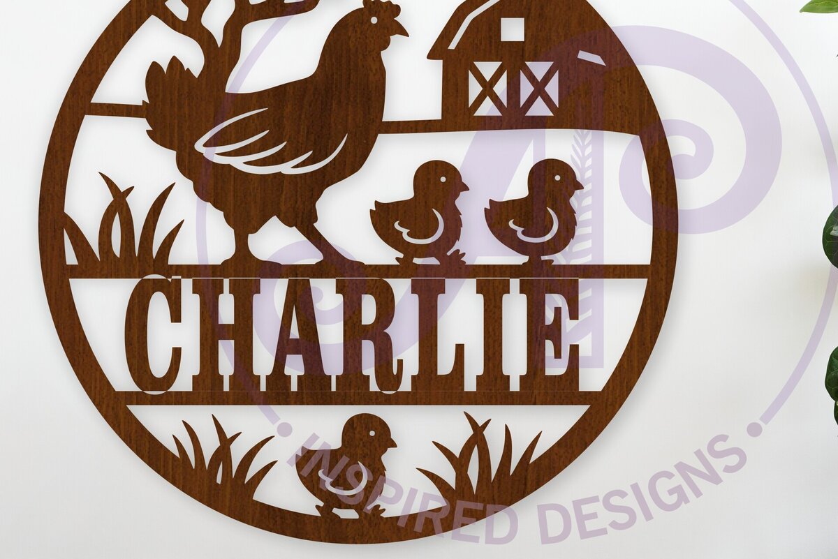 Σετ των 3 Intra απο ξύλο plywood 3mm-4mm πάχος Κοτόπουλα στο αγρόκτημα Ονομασία κοπής με λέιζερ Δίασταση 10x10 cm INTRAFABR-124607733