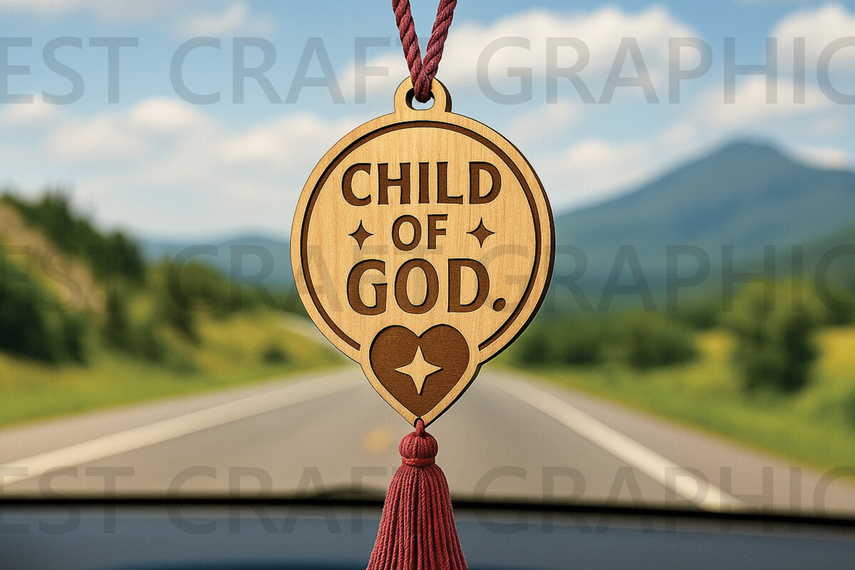 Σετ των 3 Intra απο ξύλο plywood 3mm-4mm πάχος Κρεμάστρα αυτοκινήτου Child of God με λέιζερ Δίασταση 3x3 cm INTRAFABR-124432801