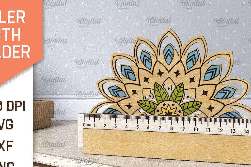 Intra απο ξύλο plywood 3mm-4mm πάχος Σχέδιο κοπής με λέιζερ Παιδικός Σχολικός Χάρακας Δίασταση 30x20 cm INTRAFABR-107623633