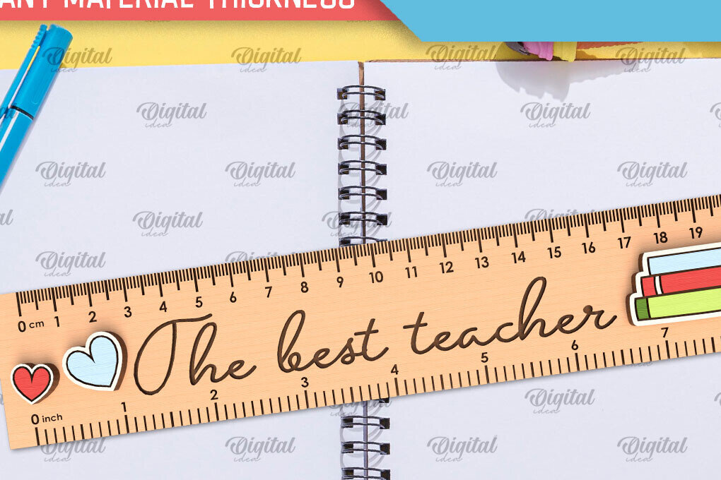 Intra απο ξύλο plywood 3mm-4mm πάχος Σχέδιο κοπής με λέιζερ Παιδικός Σχολικός Χάρακας Δίασταση 30x20 cm INTRAFABR-102185289