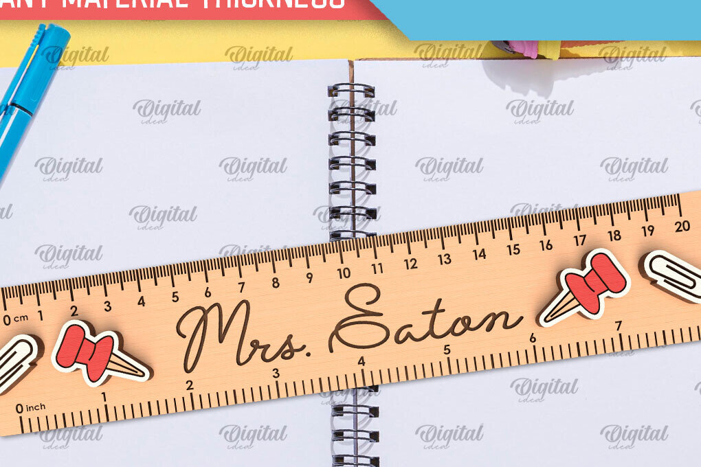 Intra απο ξύλο plywood 3mm-4mm πάχος Σχέδιο κοπής με λέιζερ Παιδικός Σχολικός Χάρακας Δίασταση 30x20 cm INTRAFABR-102134476