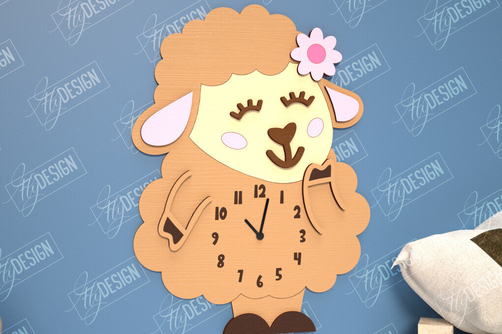 Intra απο ξύλο plywood 3mm-4mm πάχος Παιδικό ρολόι . 3D παιδικό ρολόι Δίασταση 30x20 cm INTRAFABR-114806557