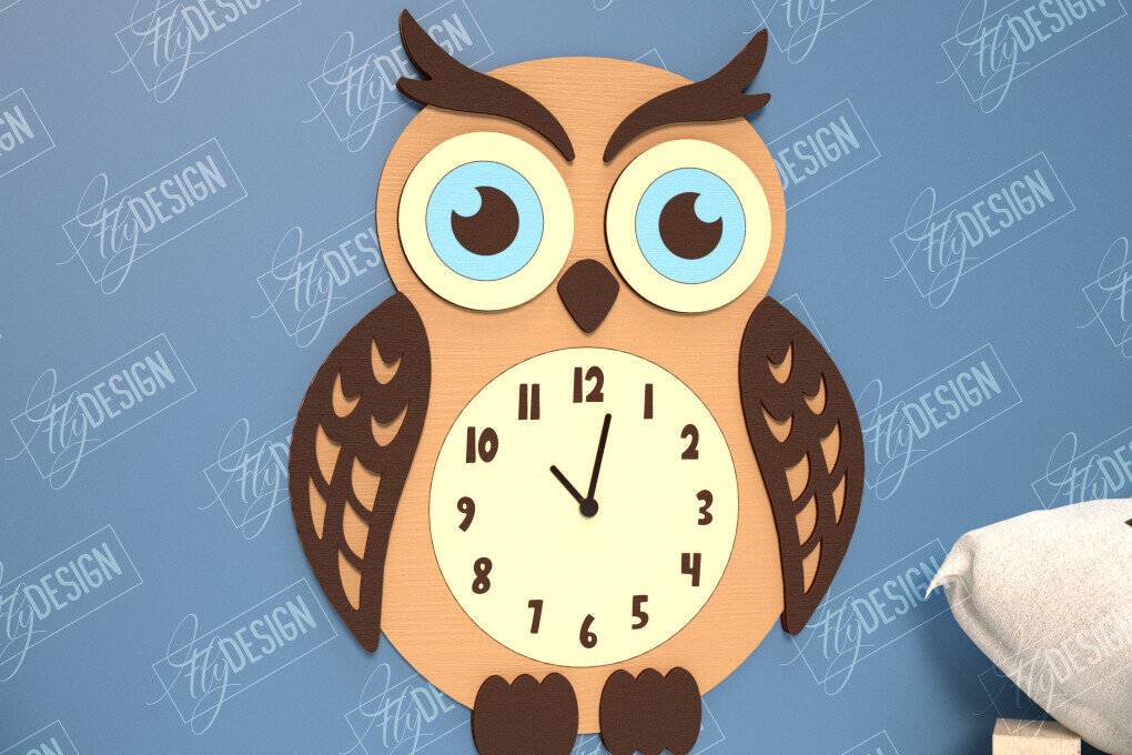 Intra απο ξύλο plywood 3mm-4mm πάχος Παιδικό ρολόι . 3D παιδικό ρολόι Δίασταση 30x20 cm INTRAFABR-114806627