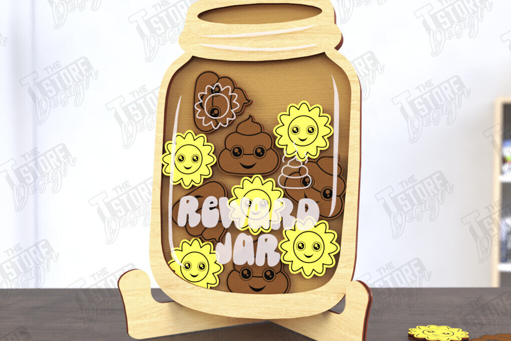 Σετ των 2 Intra απο ξύλο plywood 3mm-4mm πάχος παιδικής επιβράβευσης | CNC Δίασταση 15x15 cm INTRAFABR-120424118