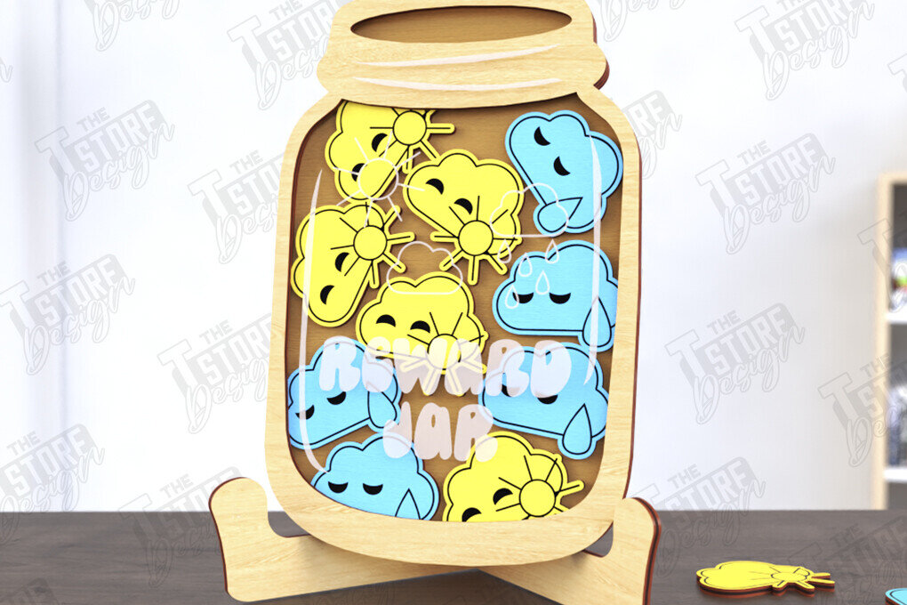 Σετ των 2 Intra απο ξύλο plywood 3mm-4mm πάχος παιδικής επιβράβευσης | CNC Δίασταση 15x15 cm INTRAFABR-120637342