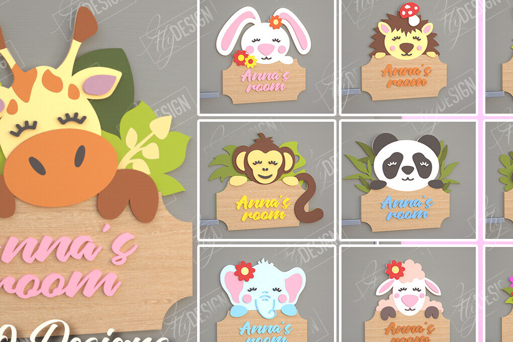 Intra απο ξύλο plywood 3mm-4mm πάχος επιγραφών παιδικού δωματίου | Πινακίδες πόρτας Δίασταση 30x20 cm INTRAFABR-105767436