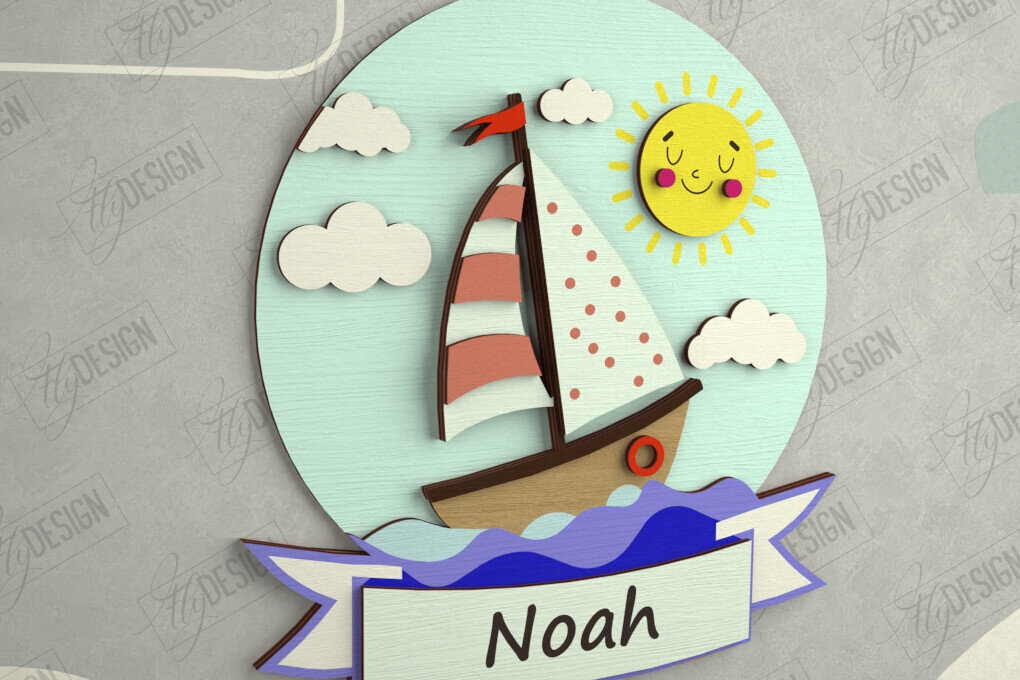 Intra απο ξύλο plywood 3mm-4mm πάχος Πινακίδα Παιδικού Δωματίου | Στρογγυλή πινακίδα πόρτας Δίασταση 30x20 cm INTRAFABR-111629146