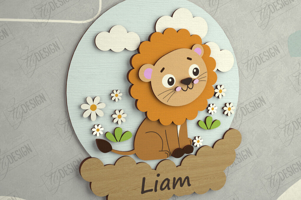 Intra απο ξύλο plywood 3mm-4mm πάχος Πινακίδα Παιδικού Δωματίου | Στρογγυλή πινακίδα πόρτας Δίασταση 30x20 cm INTRAFABR-111629191