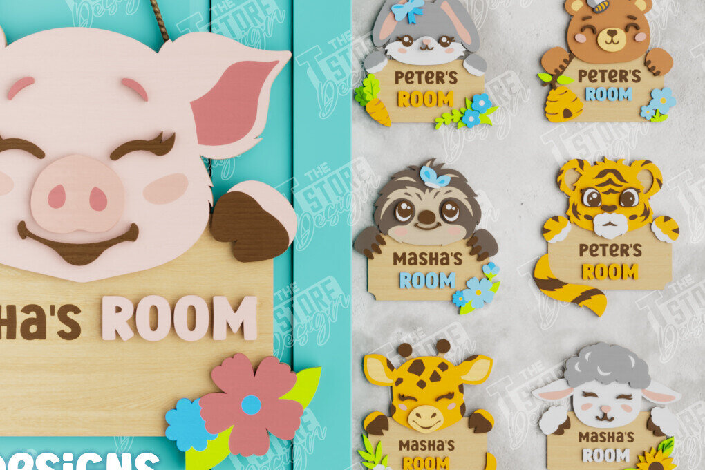 Intra απο ξύλο plywood 3mm-4mm πάχος επιγραφών παιδικού δωματίου | Σημάδι πόρτας Δίασταση 30x20 cm INTRAFABR-105666634