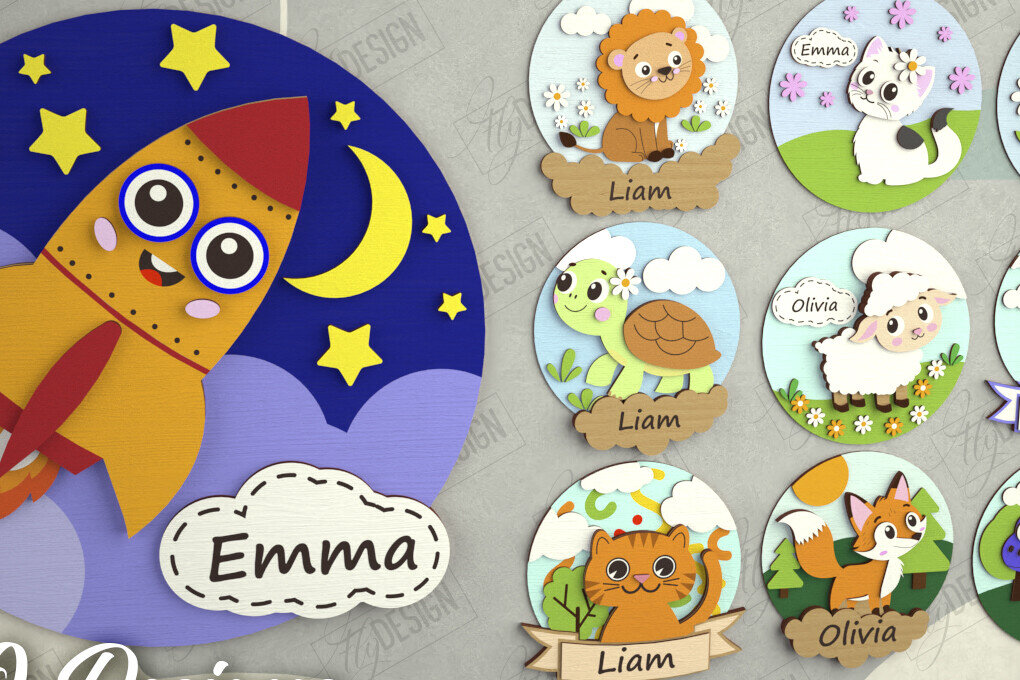 Intra απο ξύλο plywood 3mm-4mm πάχος επιγραφών παιδικού δωματίου | Πινακίδα αγγελίας Δίασταση 30x20 cm INTRAFABR-111629495