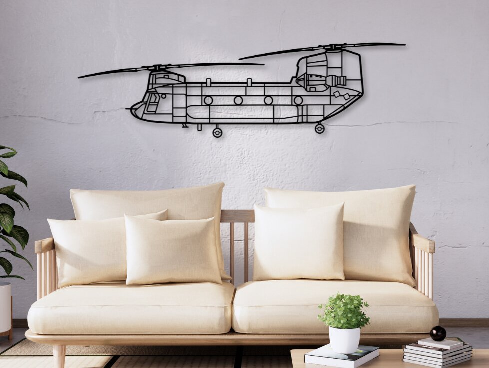 Σετ των 2 Intra απο ξύλο plywood 3mm-4mm πάχος Στρατιωτικό ελικόπτερο Chinook 47 Δίασταση 15x15 cm INTRAFABR-110941399