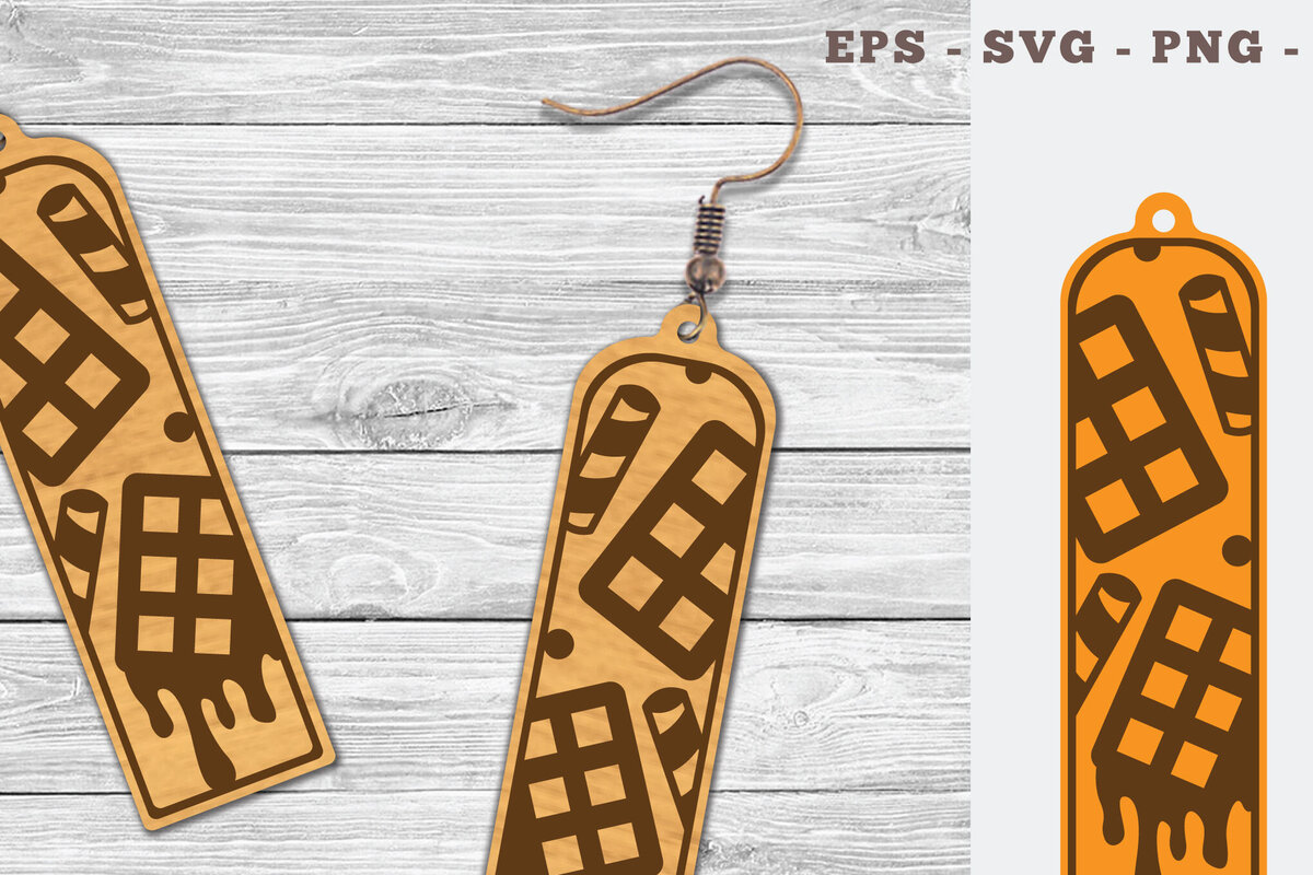 Σετ των 3 Intra απο ξύλο plywood 3mm-4mm πάχος Σκουλαρίκια κομμένα με λέιζερ σοκολάτα Δίασταση 3x3 cm INTRAFABR-103061378