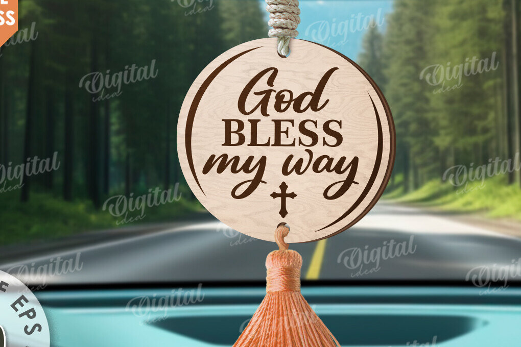 Σετ των 3 Intra απο ξύλο plywood 3mm-4mm πάχος Christian Car Charm Δίασταση 4x4 cm INTRAFABR-118426983