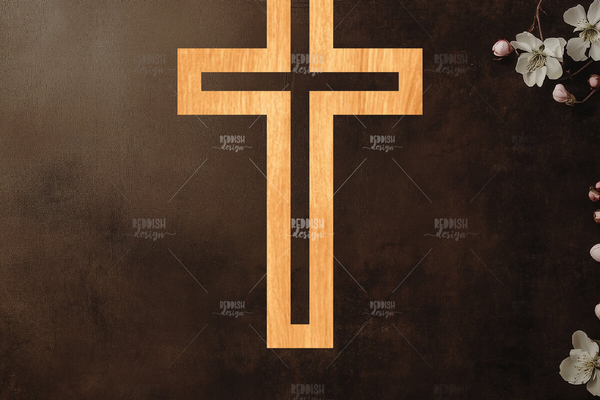 Σετ των 2 Intra απο ξύλο plywood 3mm-4mm πάχος Christian Cross Silhouette, Δίασταση 15x15 cm INTRAFABR-118678274