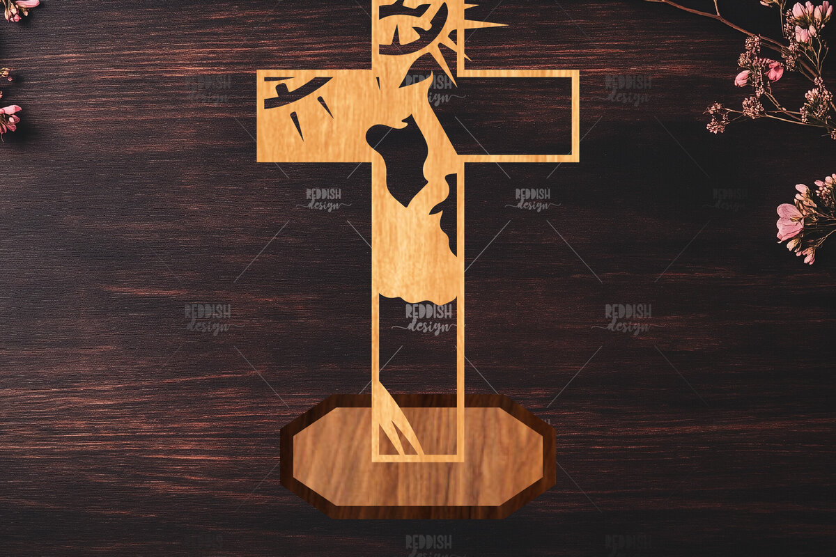 Σετ των 2 Intra απο ξύλο plywood 3mm-4mm πάχος Χριστιανικός Σταυρός Διακόσμηση σπιτιού Δίασταση 15x15 cm INTRAFABR-119063723