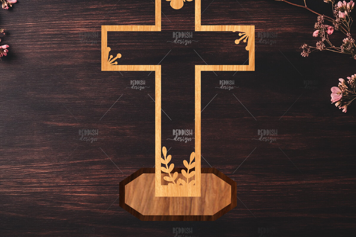 Σετ των 2 Intra απο ξύλο plywood 3mm-4mm πάχος Χριστιανικός Σταυρός Διακόσμηση σπιτιού Δίασταση 15x15 cm INTRAFABR-119063753