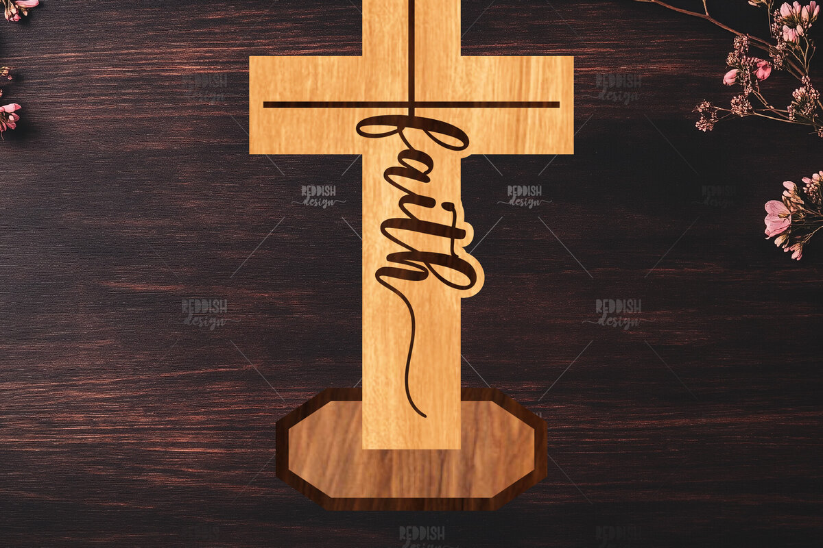 Σετ των 2 Intra απο ξύλο plywood 3mm-4mm πάχος Χριστιανικός Σταυρός Διακόσμηση σπιτιού Δίασταση 15x15 cm INTRAFABR-119063631