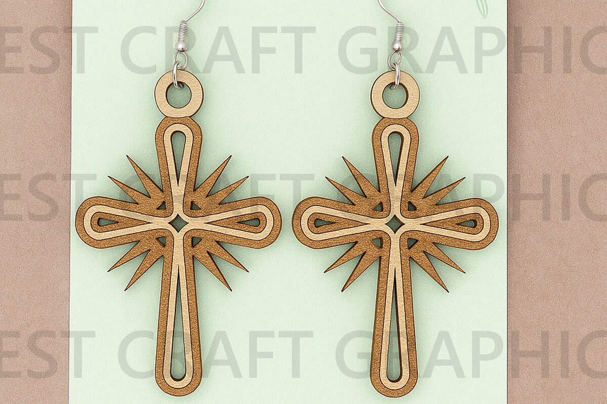 Σετ των 3 Intra απο ξύλο plywood 3mm-4mm πάχος Χριστιανικά Δώρα Σκουλαρίκια Δίασταση 3x3 cm INTRAFABR-124747912