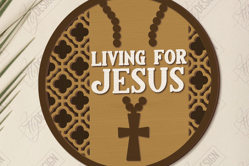 Intra απο ξύλο plywood 3mm-4mm πάχος Χριστιανικές στρογγυλές πινακίδες κοπής με λέιζερ | CNC Δίασταση 30x20 cm INTRAFABR-121601696