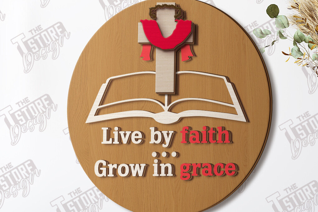 Intra απο ξύλο plywood 3mm-4mm πάχος Χριστιανική στρογγυλή πινακίδα τοίχου |CNC Δίασταση 30x20 cm INTRAFABR-120653529