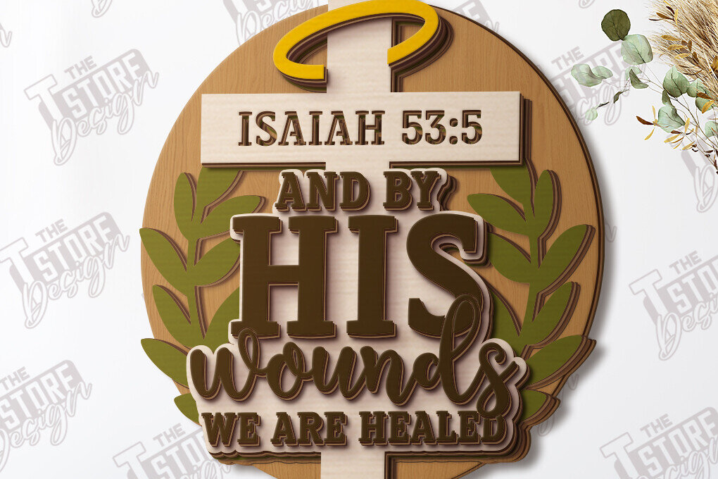 Intra απο ξύλο plywood 3mm-4mm πάχος Χριστιανική στρογγυλή πινακίδα τοίχου |CNC Δίασταση 30x20 cm INTRAFABR-120961770