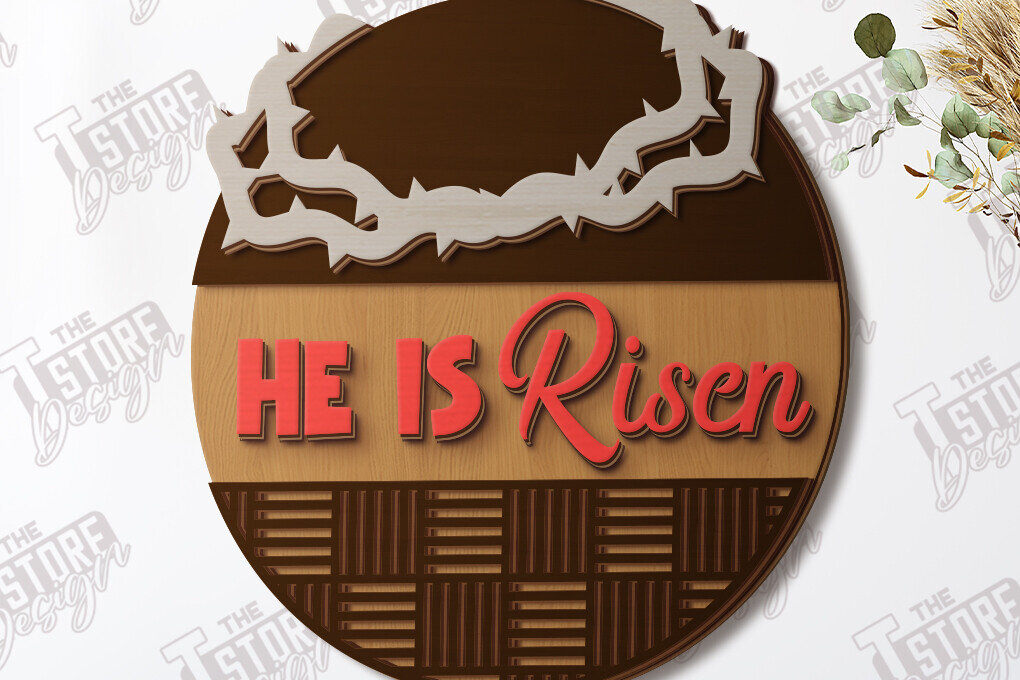 Intra απο ξύλο plywood 3mm-4mm πάχος Χριστιανική στρογγυλή πινακίδα τοίχου |CNC Δίασταση 30x20 cm INTRAFABR-120653524