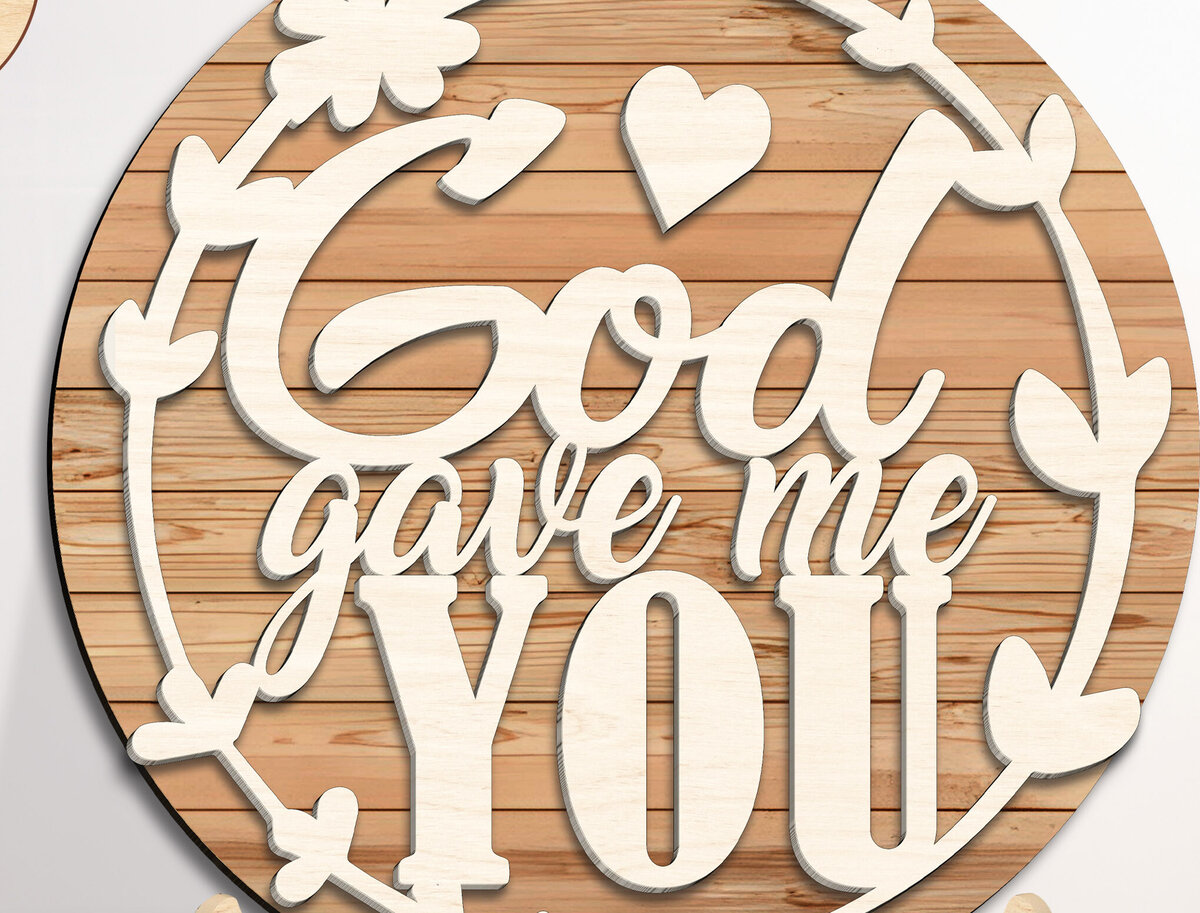 Σετ των 2 Intra απο ξύλο plywood 3mm-4mm πάχος Χριστιανικό ντεκόρ κομμένου αρχείου βάσης Δίασταση 15x15 cm INTRAFABR-98650751