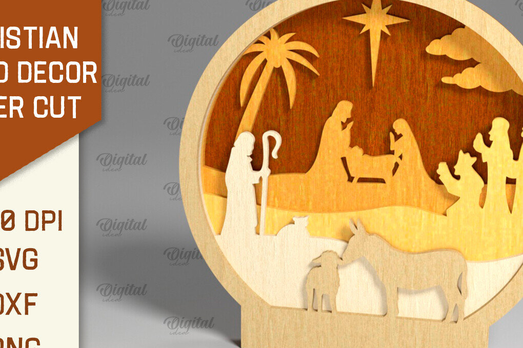 Σετ των 2 Intra απο ξύλο plywood 3mm-4mm πάχος Christian Stand Decor Cut  Δίασταση 30x20 cm INTRAFABR-95648347