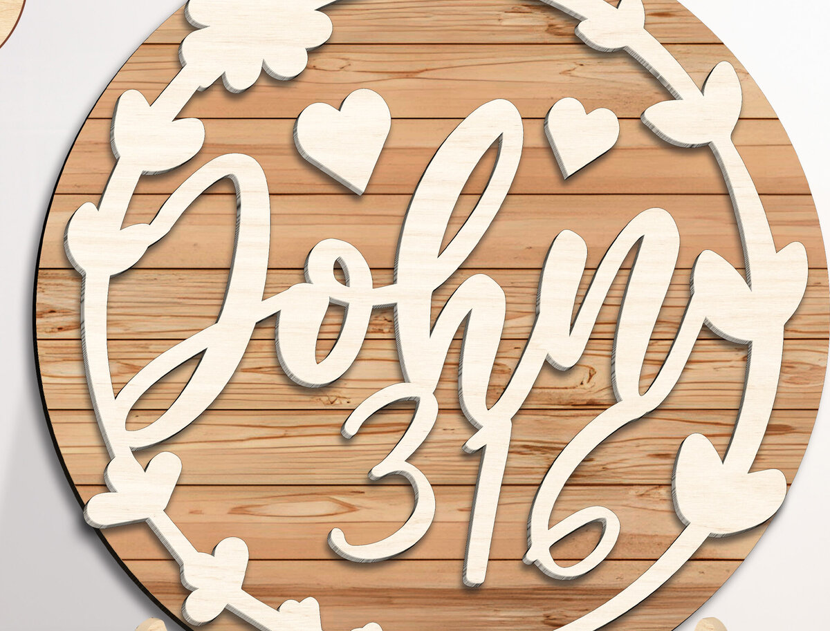 Σετ των 2 Intra απο ξύλο plywood 3mm-4mm πάχος Christian Stand Decor Δίασταση 15x15 cm INTRAFABR-98650164