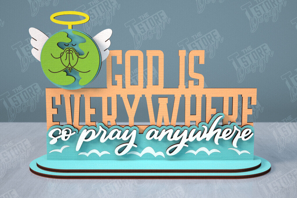 Intra απο ξύλο plywood 3mm-4mm πάχος Χριστιανική στάση | Επιτραπέζια βάση | CNC Δίασταση 30x20 cm INTRAFABR-114078347